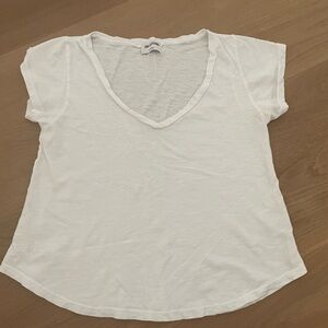 LNA White V-Neck Top